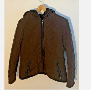 Braetan Brown Quilted Hooded Women's Jacket
